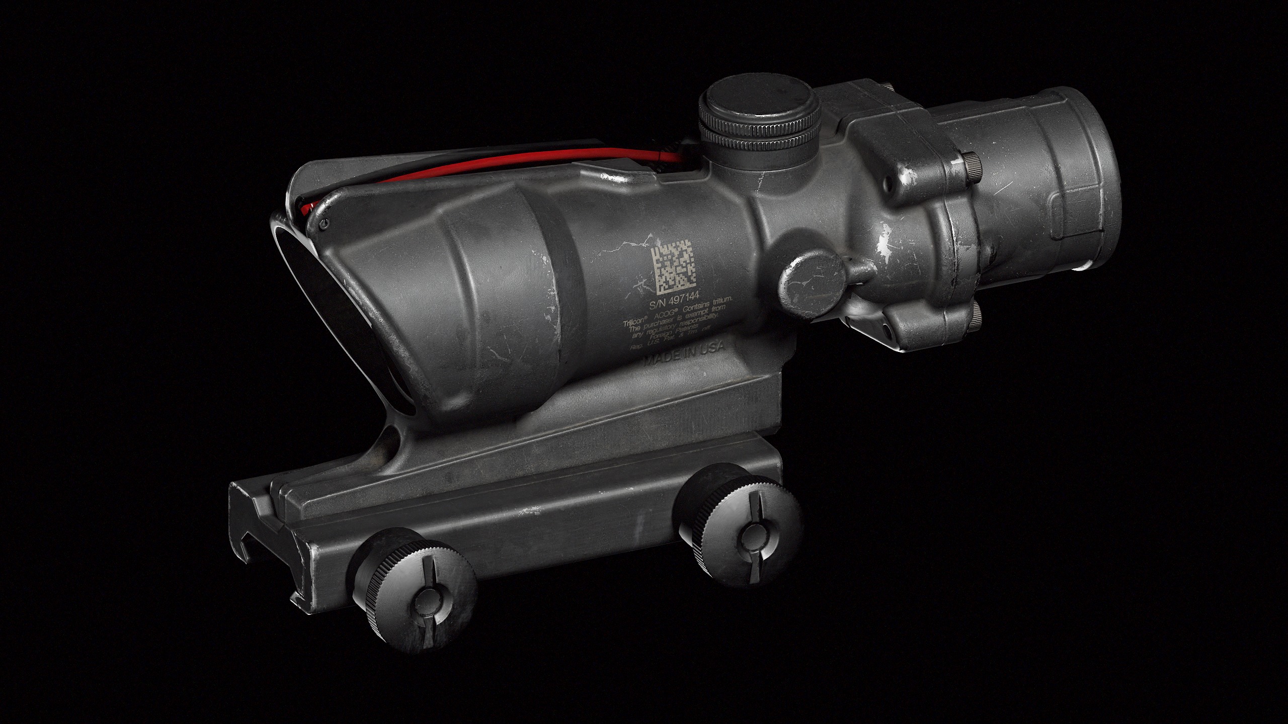 ACOG Rifle scope Low-poly 3D model_1