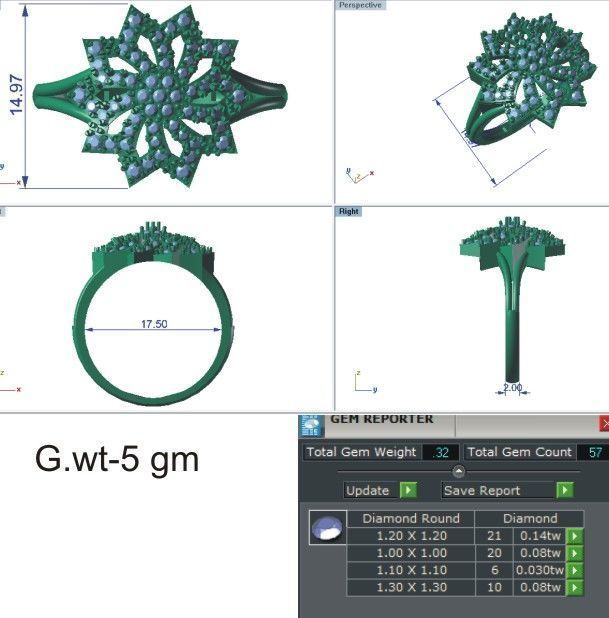 Women Ring Render 3dm STL OBJ FBX Details 3D print model_8