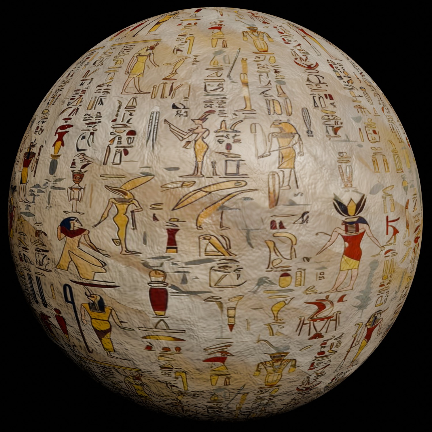 Ancient Egypt Hieroglyphs - VOL 2 - 2 Seamless PBR Texture_1