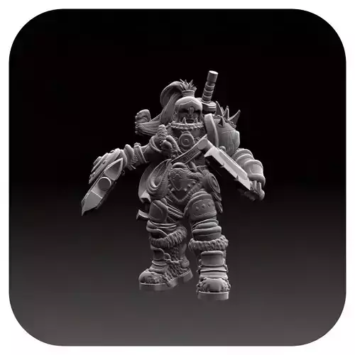 Humanoid Combat Master 28mm miniature 3D print model