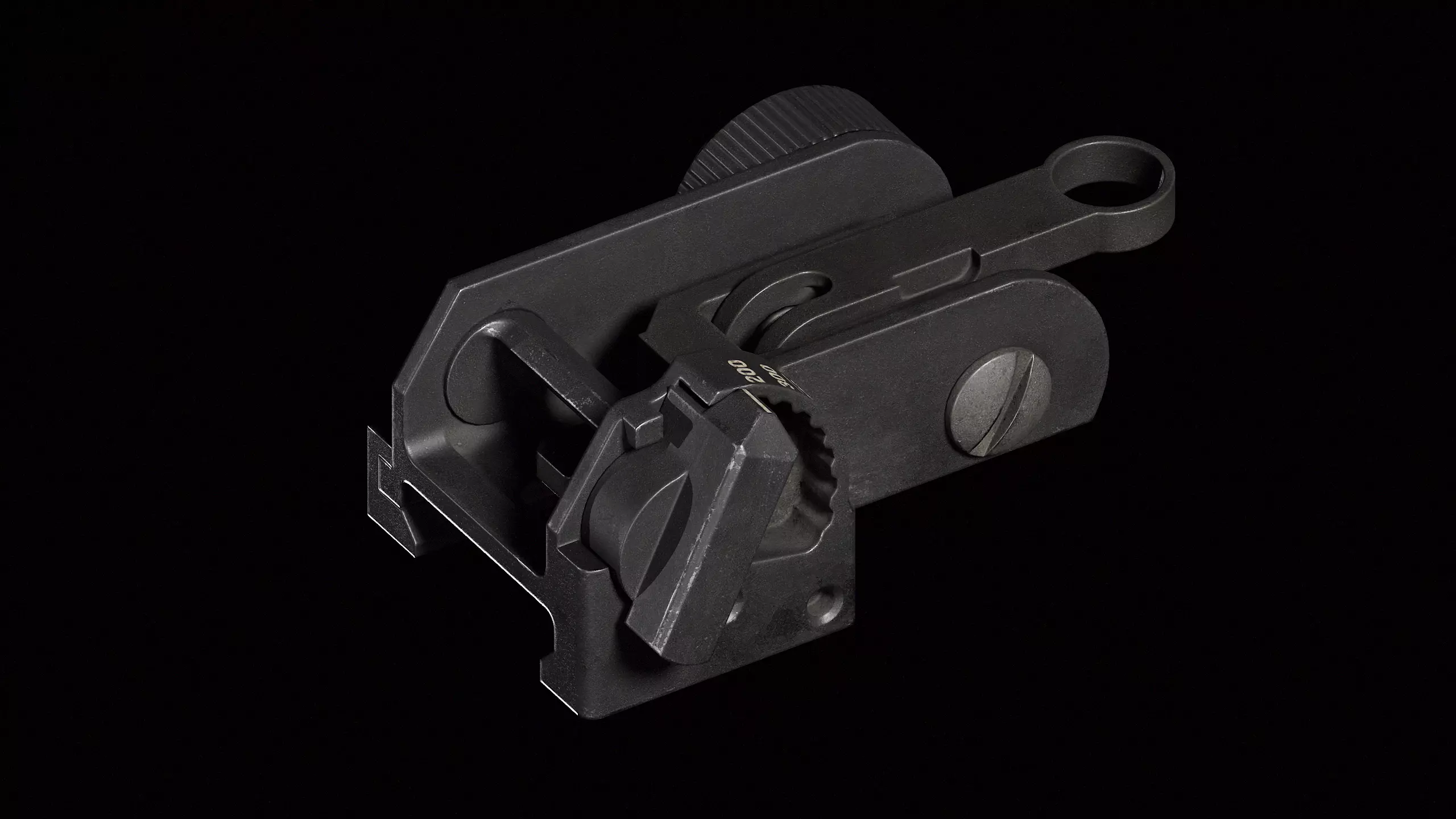 Matech Back Up Iron Sights Low-poly 3D model_0