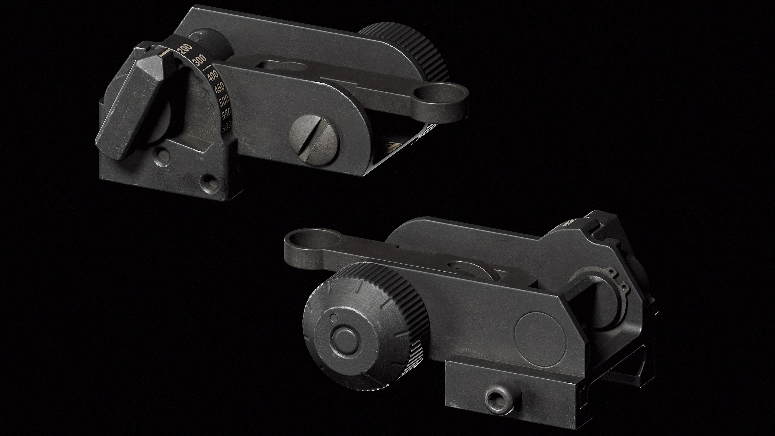 Matech Back Up Iron Sights Low-poly 3D model_3