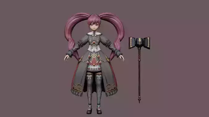 3D game cartoon character 3D model