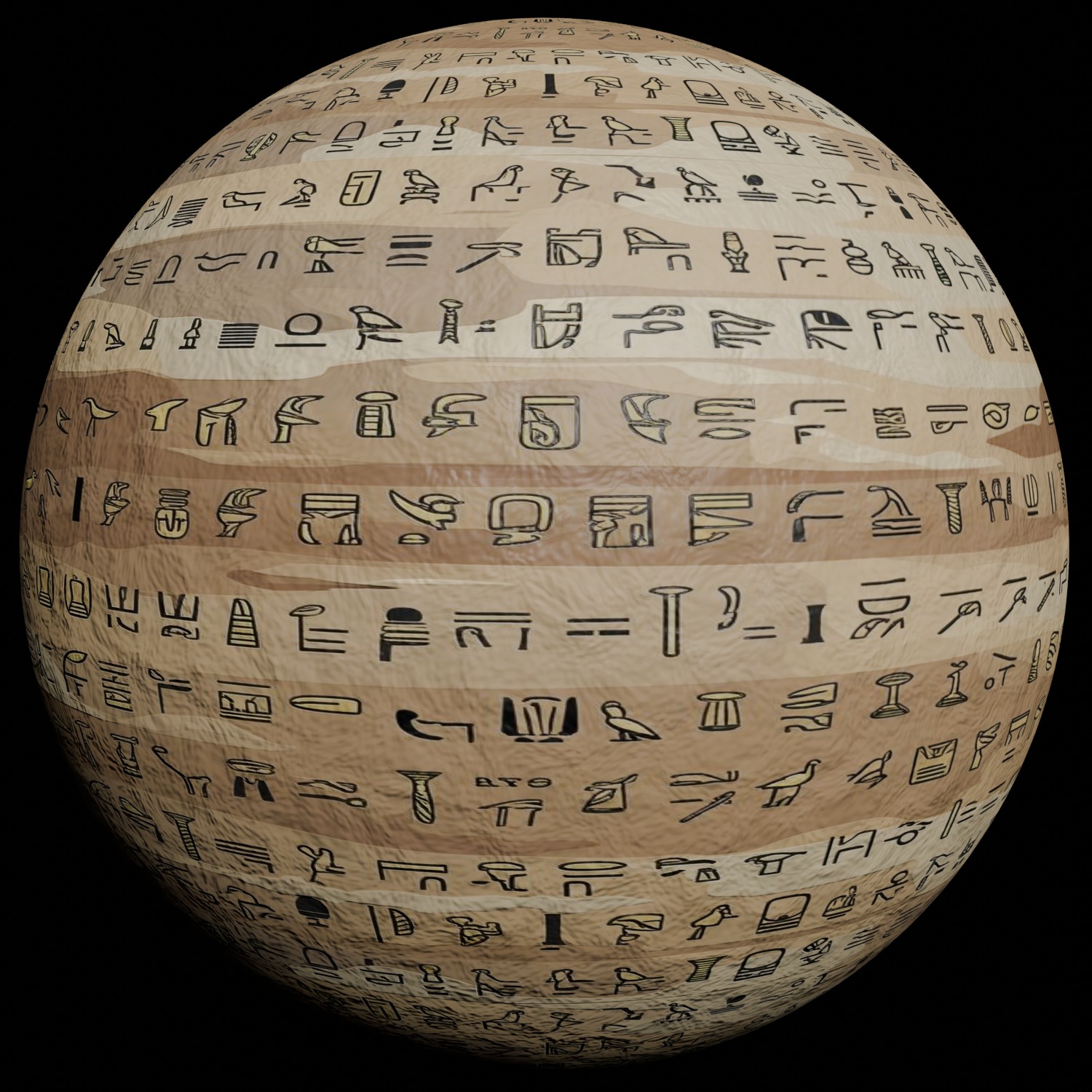 Ancient Egypt Hieroglyphs - VOL 2 - 3 Seamless PBR Texture_1