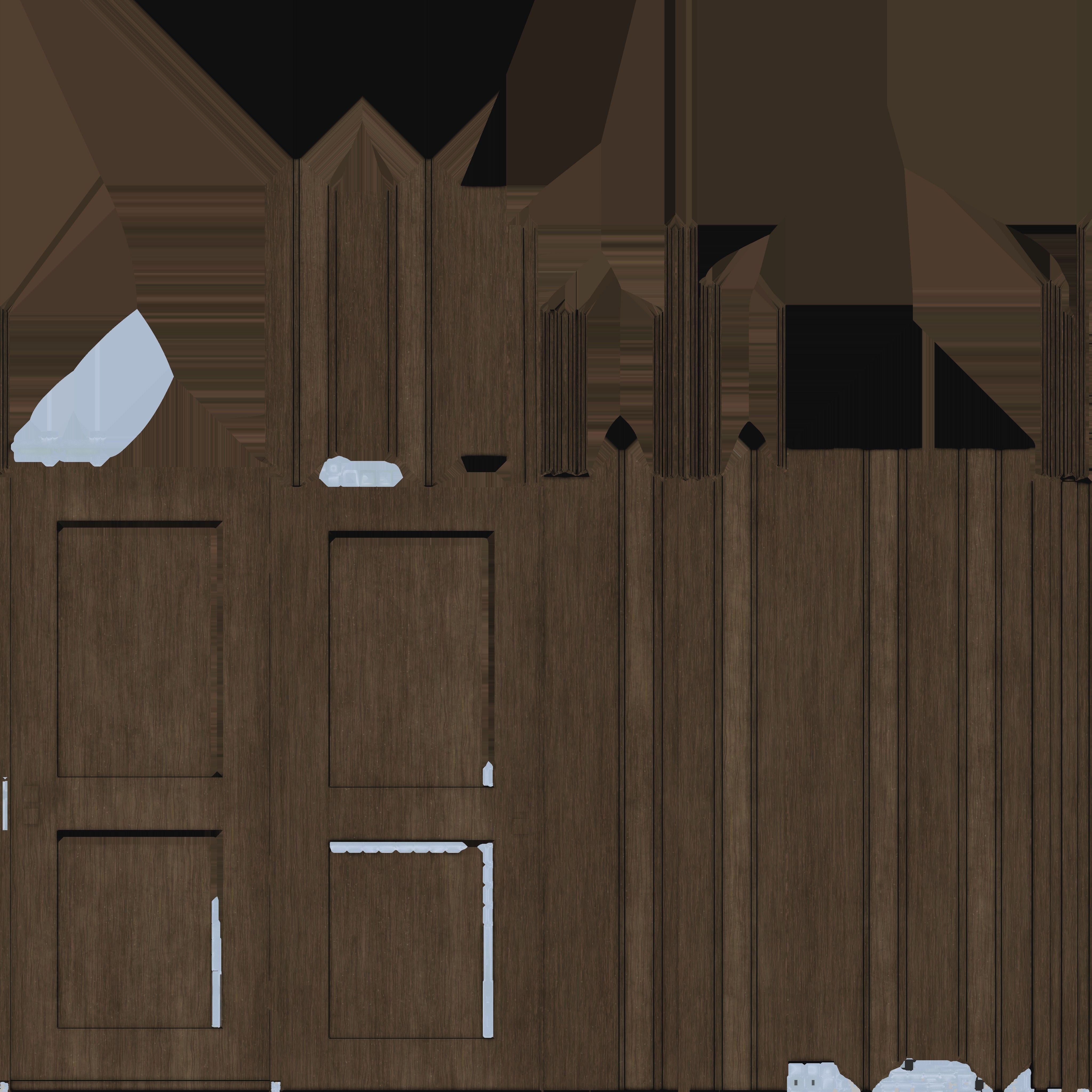 02 01 Wooden Door Low-poly 3D model_5