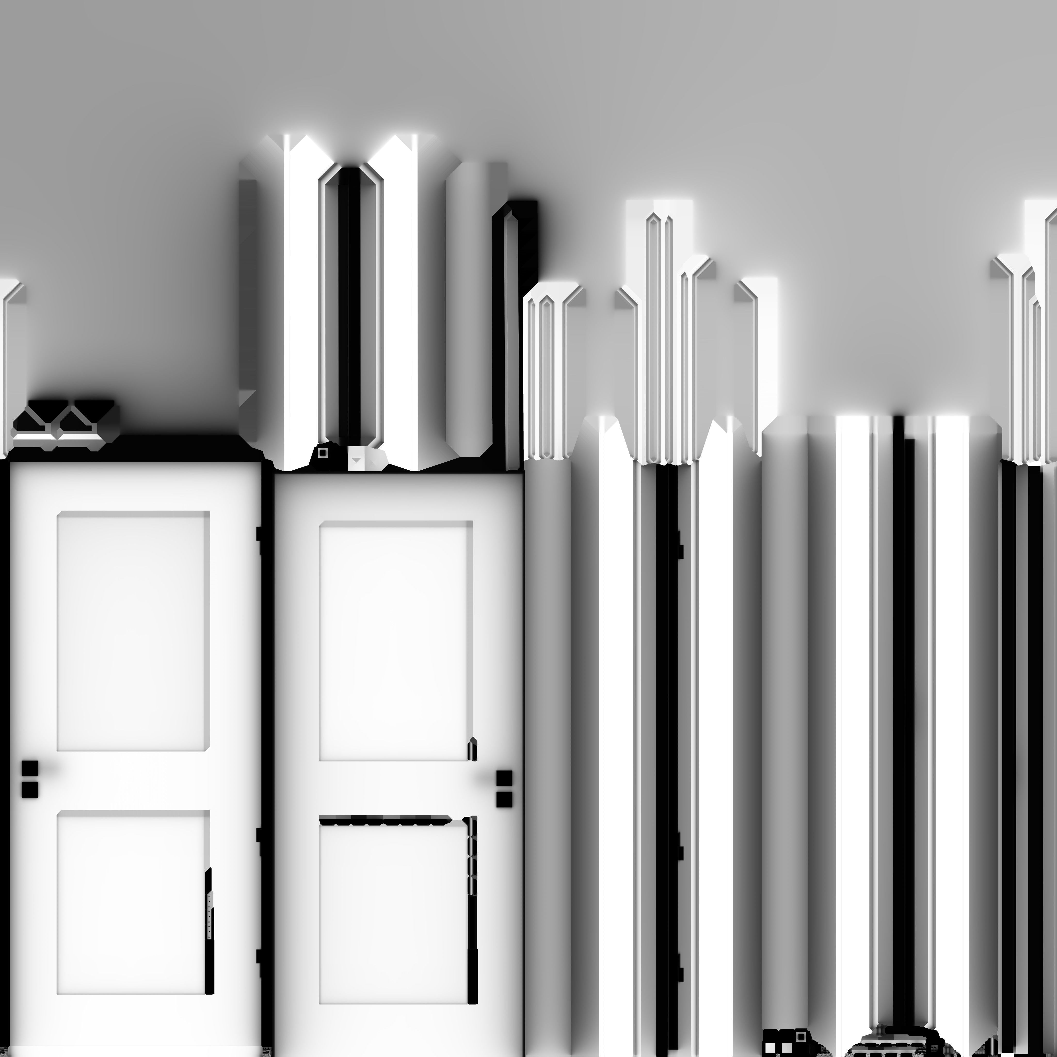 02 01 Wooden Door Low-poly 3D model_7