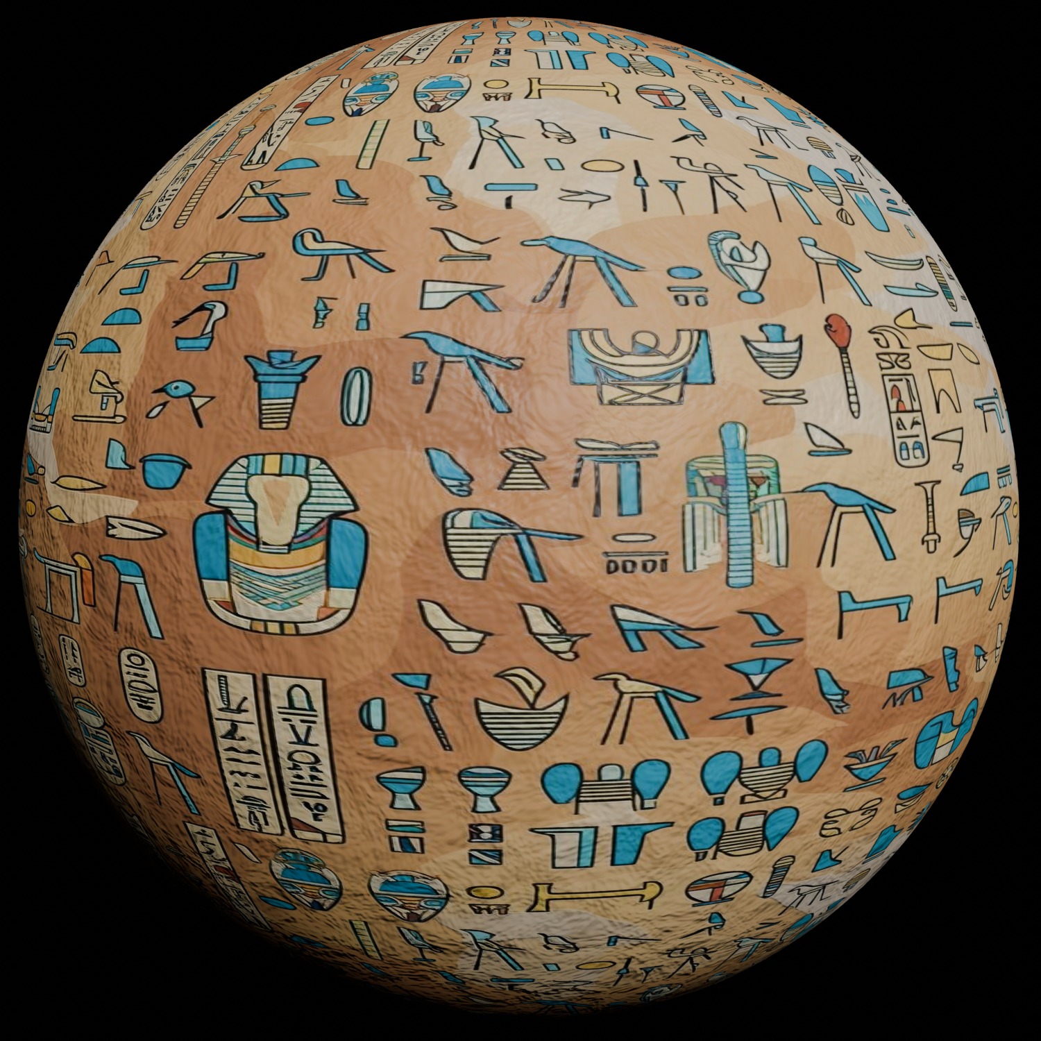 Ancient Egypt Hieroglyphs - VOL 2 - 4 Seamless PBR Texture_1