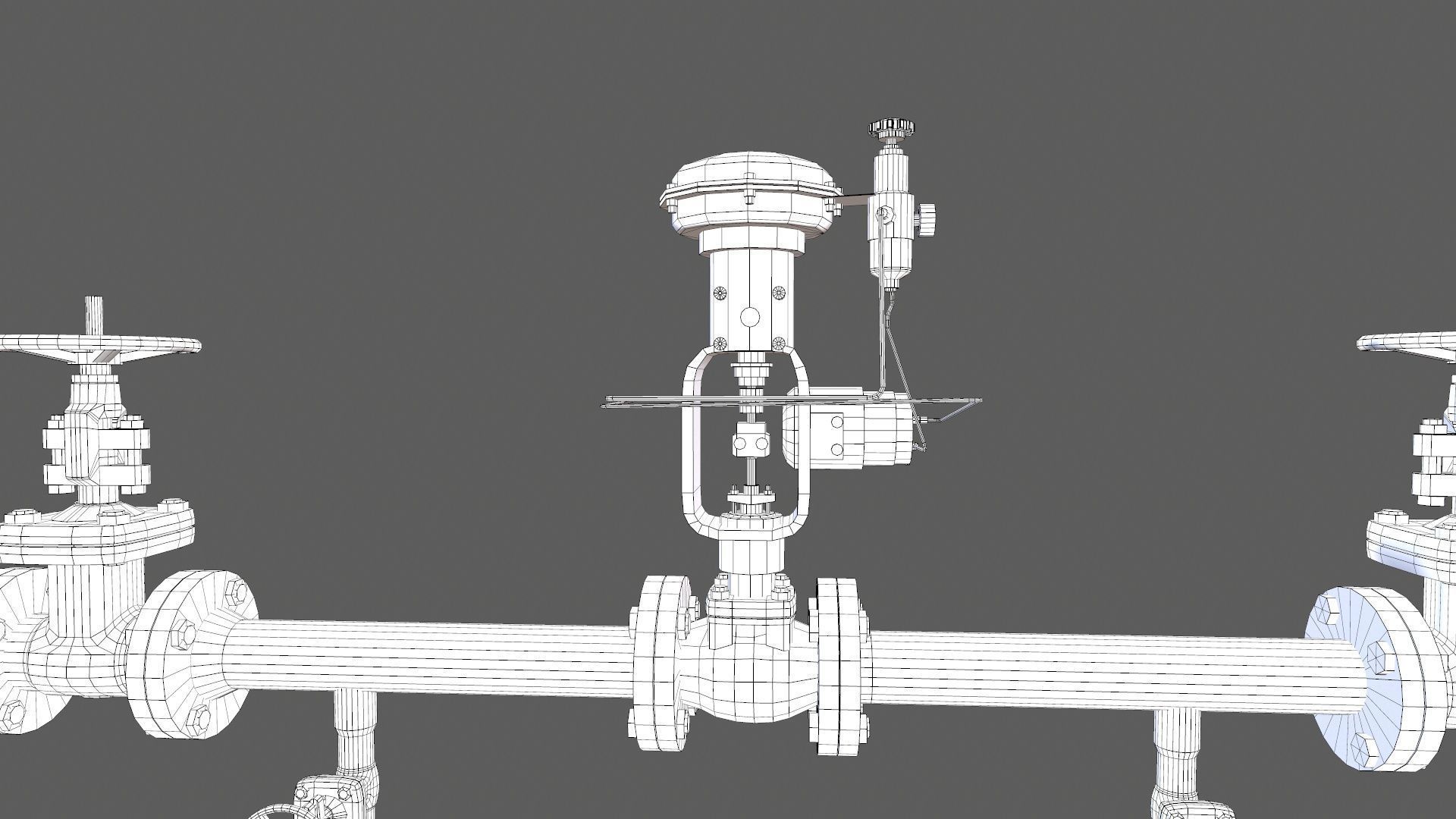 Valves and Pipe Low-poly 3D model_16