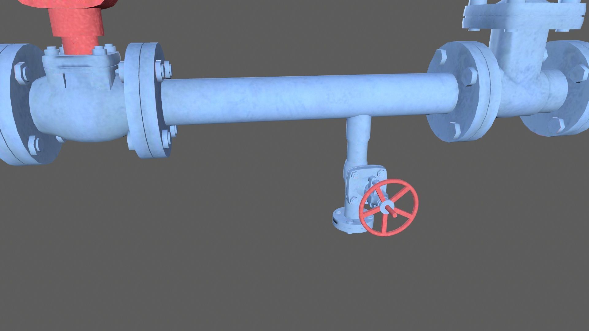 Valves and Pipe Low-poly 3D model_8