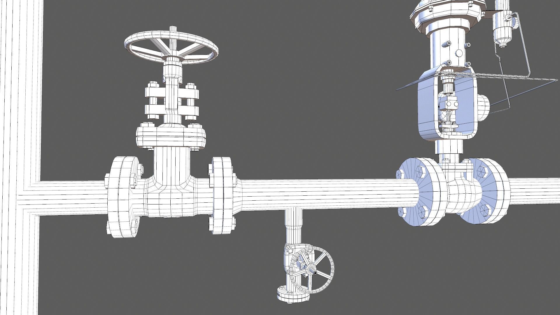Valves and Pipe Low-poly 3D model_15