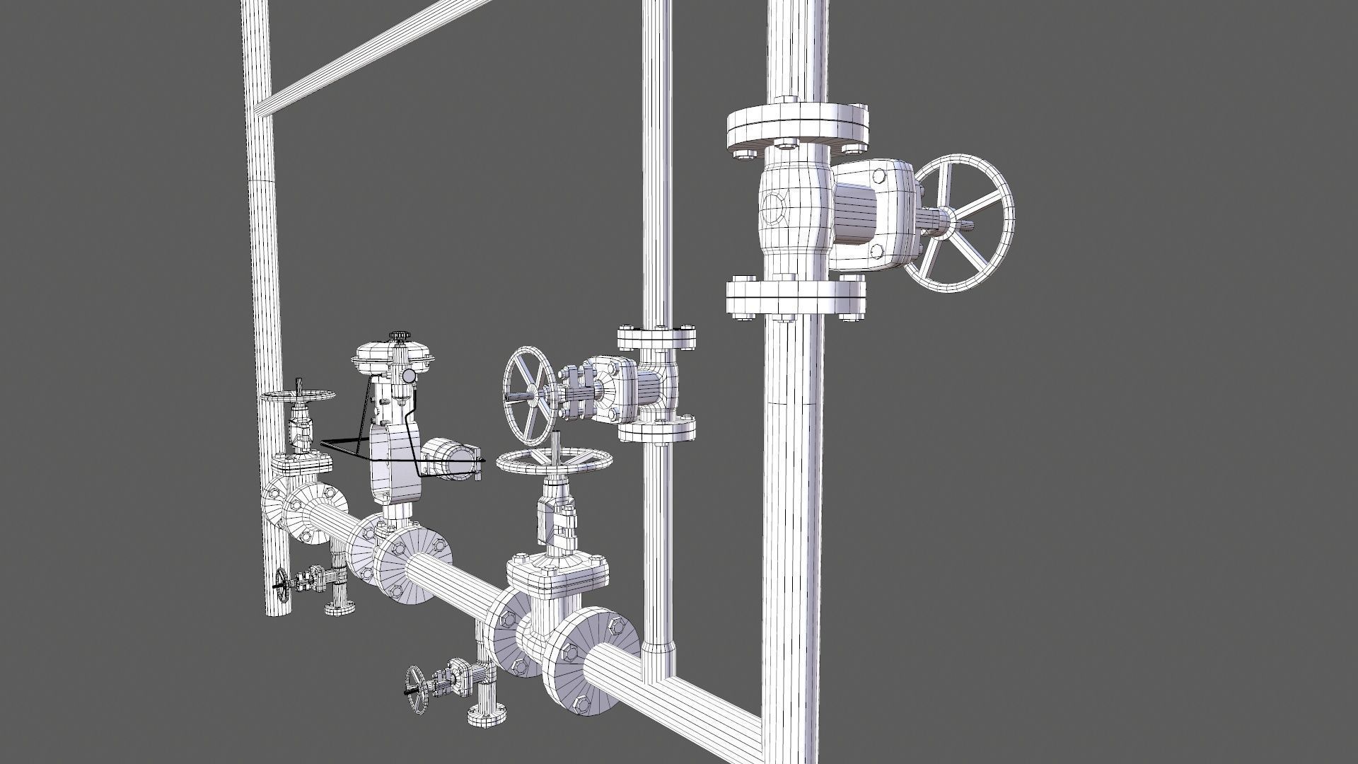 Valves and Pipe Low-poly 3D model_20