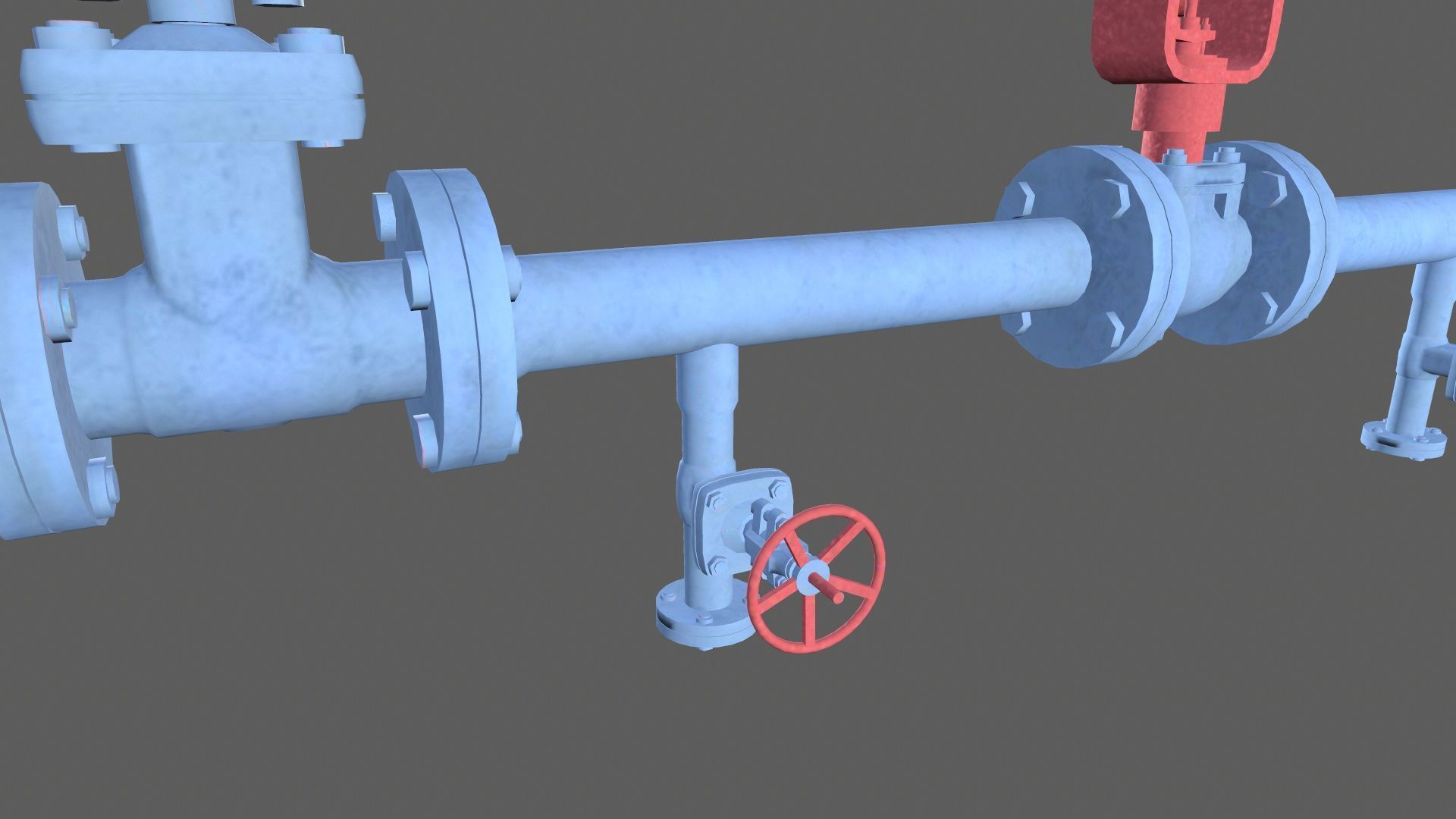 Valves and Pipe Low-poly 3D model_6