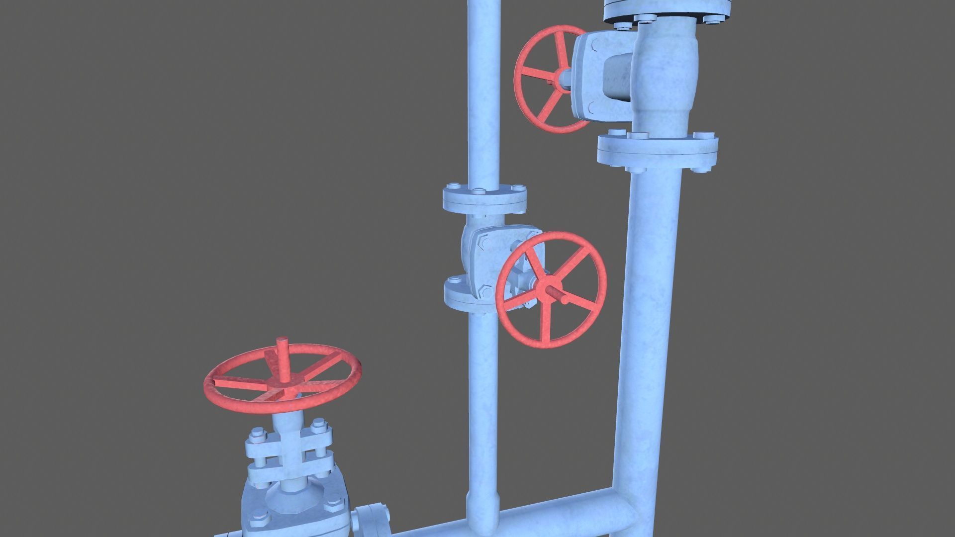 Valves and Pipe Low-poly 3D model_10