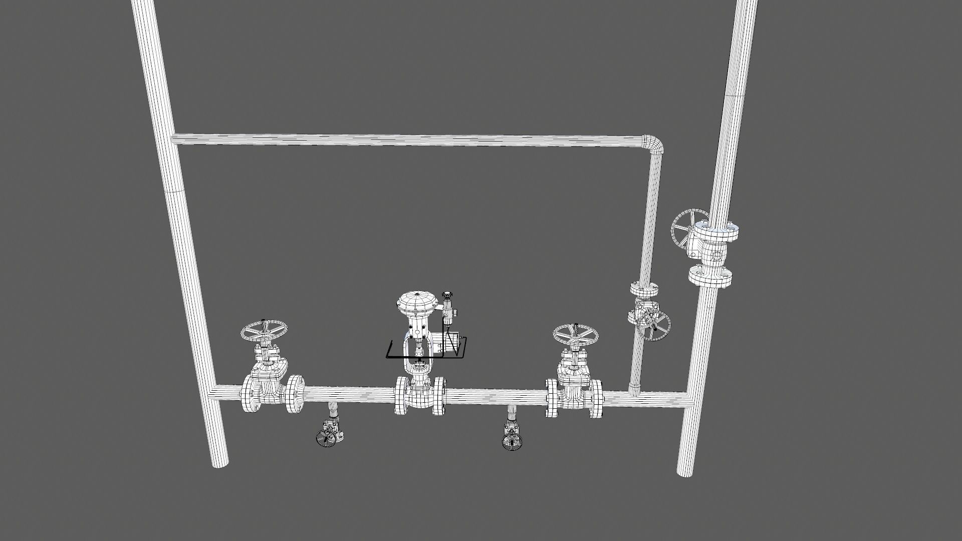 Valves and Pipe Low-poly 3D model_21