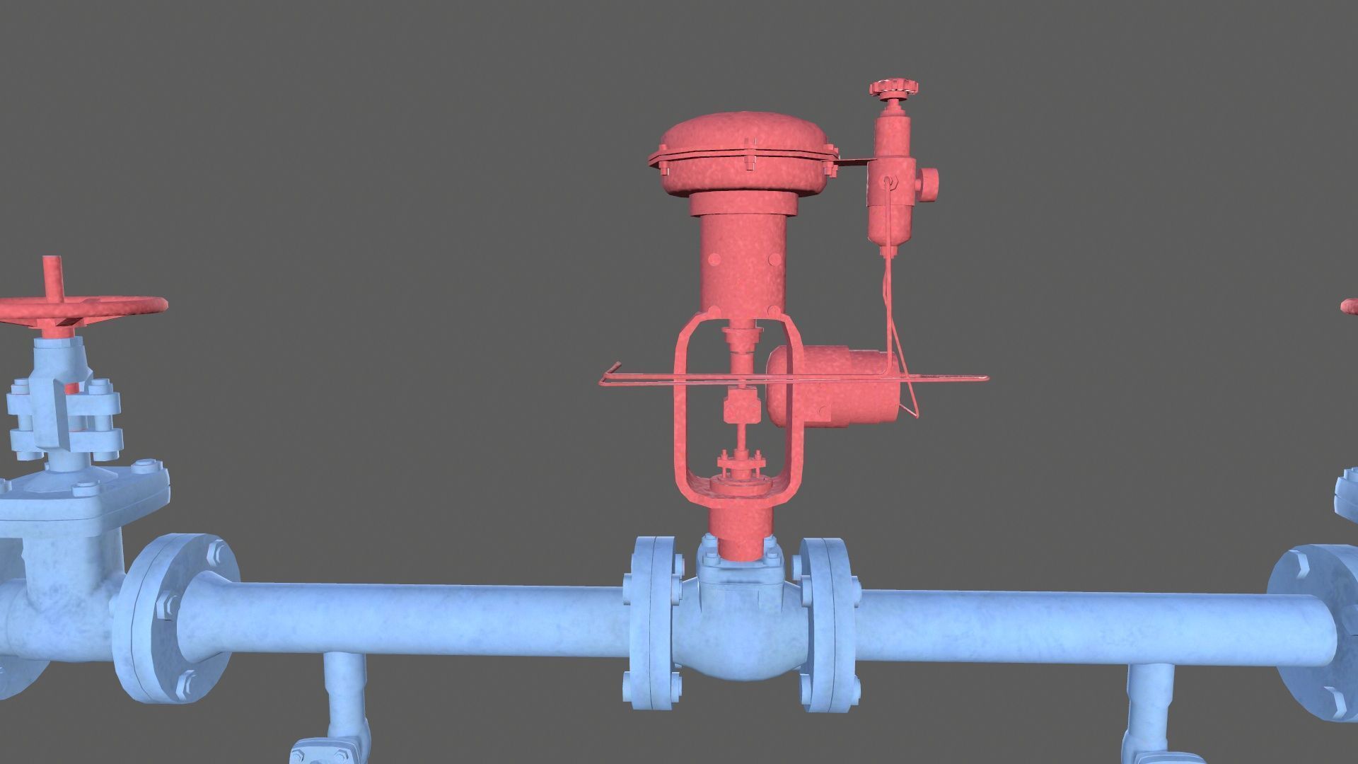 Valves and Pipe Low-poly 3D model_7