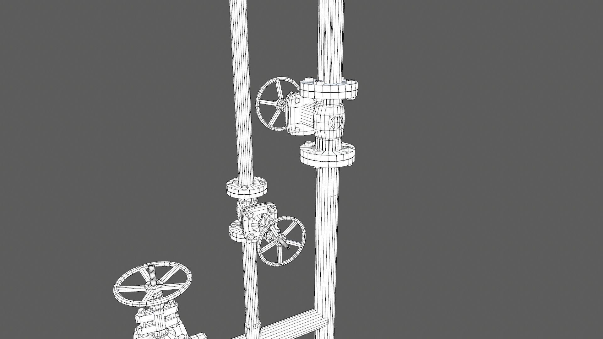 Valves and Pipe Low-poly 3D model_19