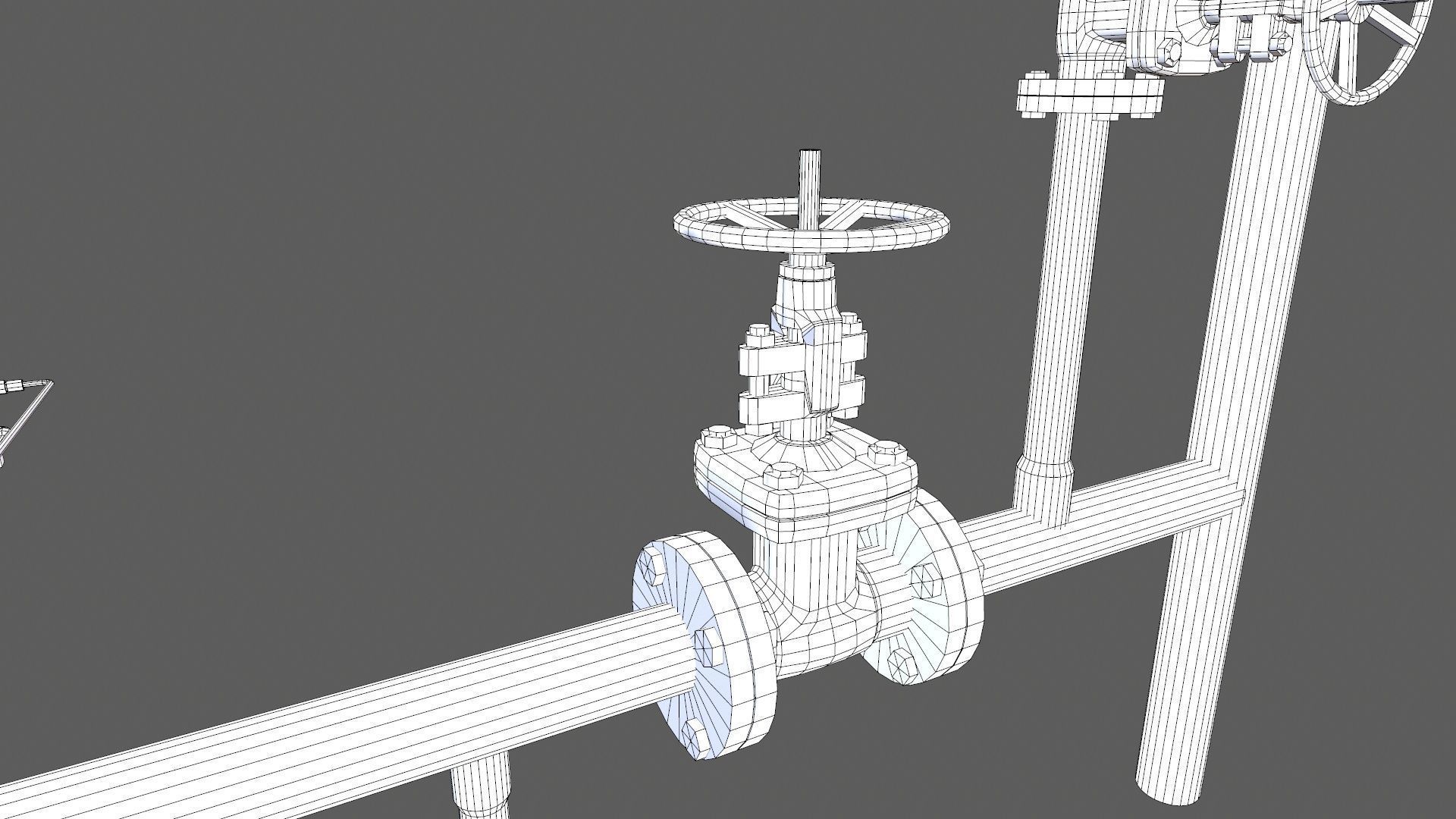 Valves and Pipe Low-poly 3D model_18