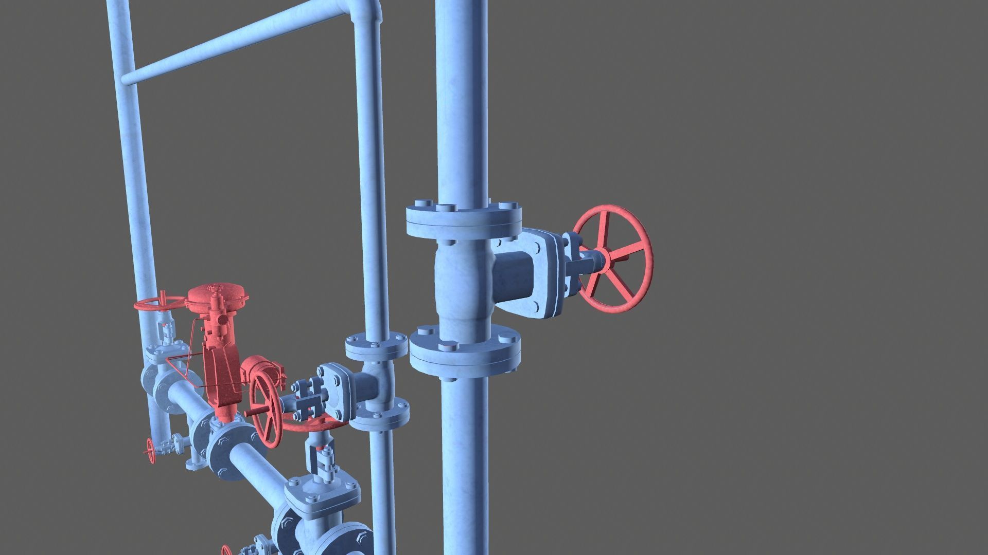 Valves and Pipe Low-poly 3D model_11
