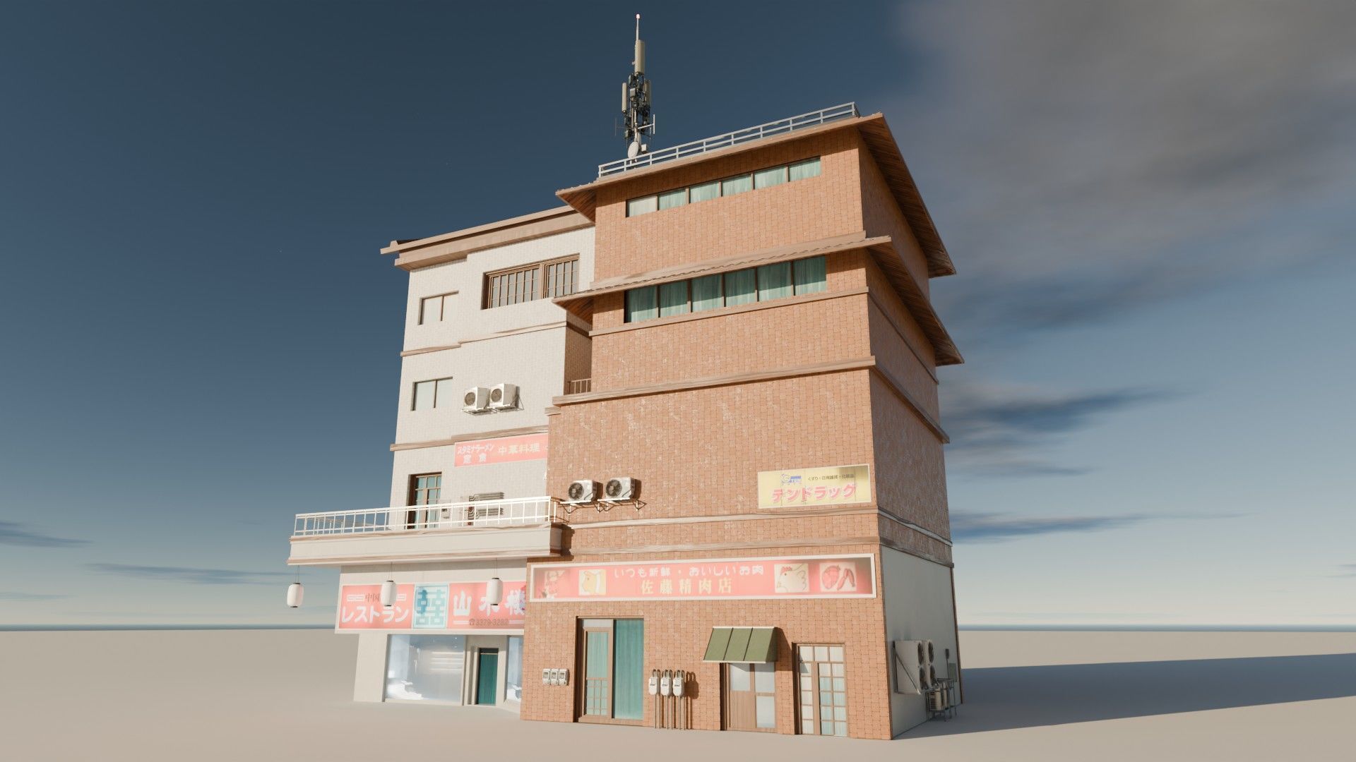 8 Japanese Building Pack 3D model_1