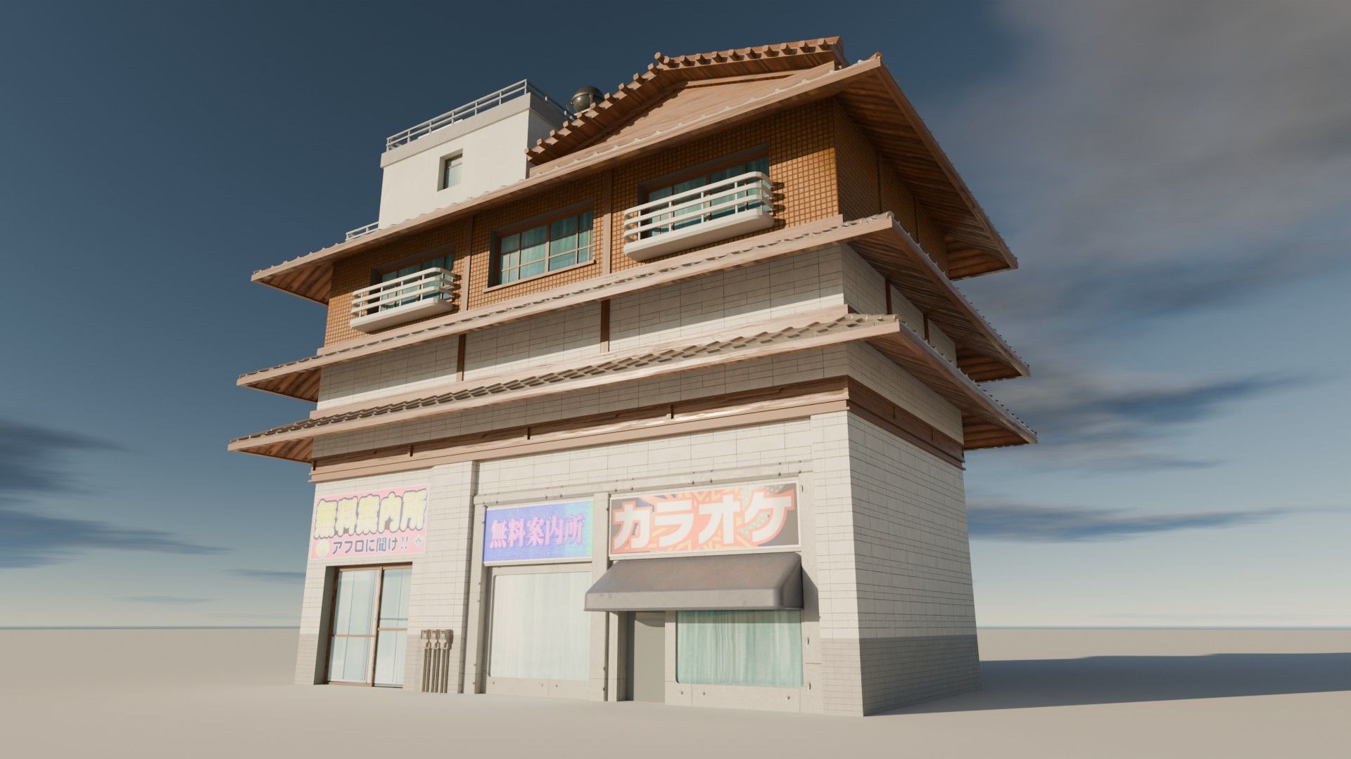 8 Japanese Building Pack 3D model_3