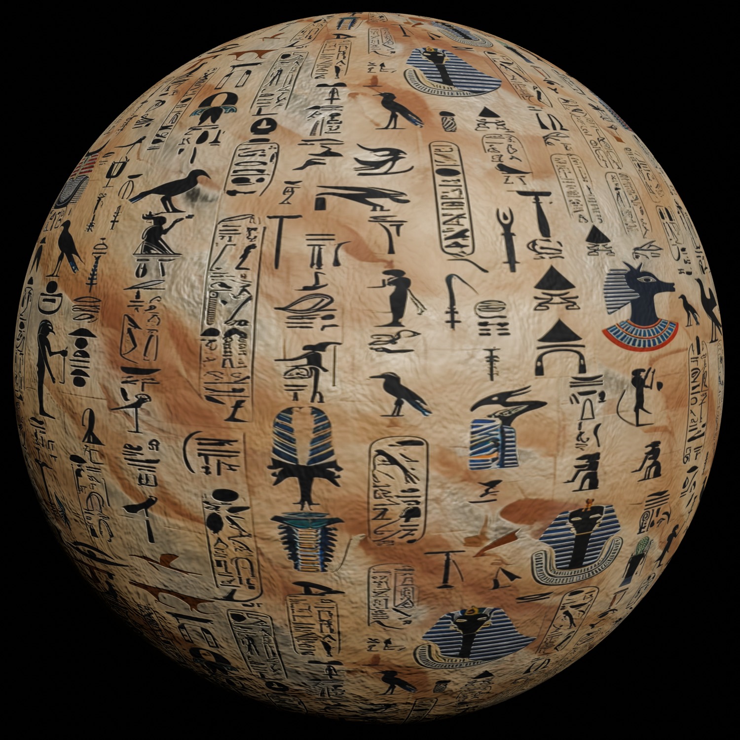 Ancient Egypt Hieroglyphs - VOL 2 - 11 Seamless PBR Texture_1