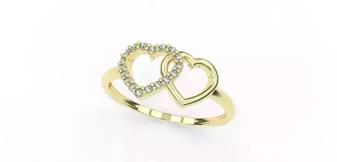 Gold ring heart