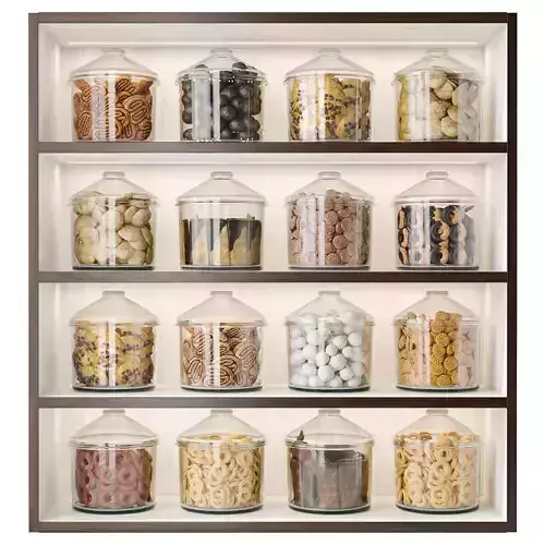 Shelf with cookies and sweets