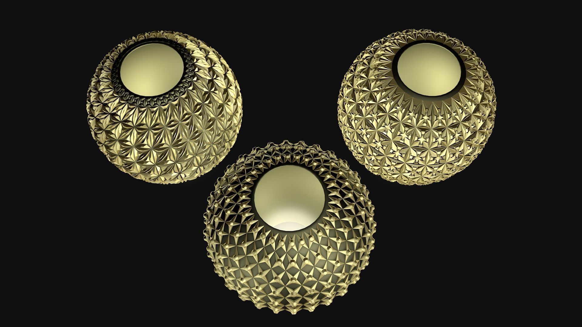 Golden balls lighting 3D model_1