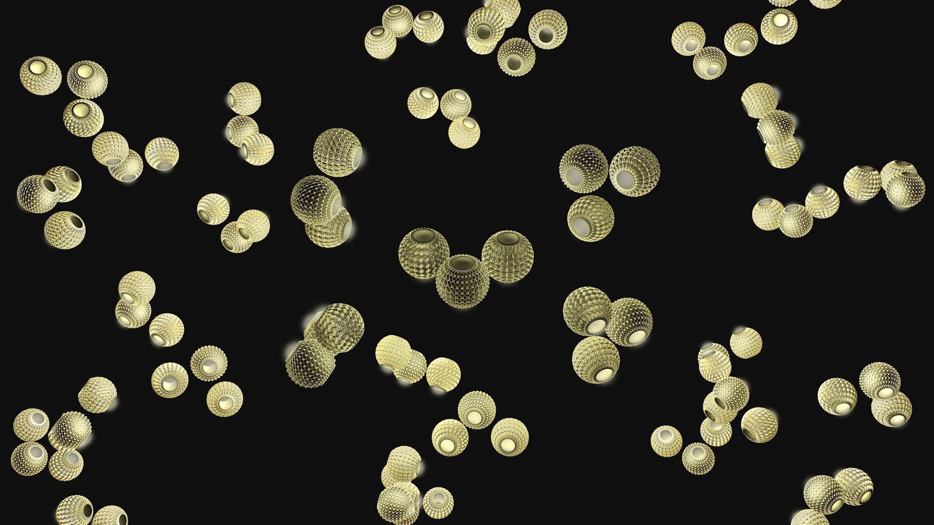 Golden balls lighting 3D model_4