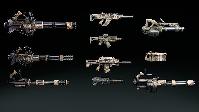Weapon Sci Fi Pack Vol3 Low-poly 3D model