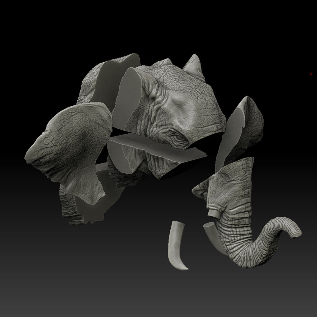 Elephant Wall Decoration Medium 3D Print Model 3D print model_10