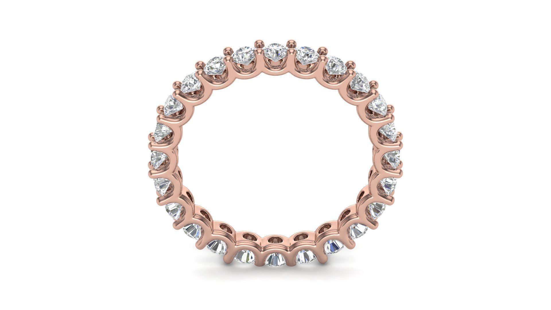 U Shaped Eternity Ring 2 point 7 mm stone size swiss 15 and EU55 3D print model_6