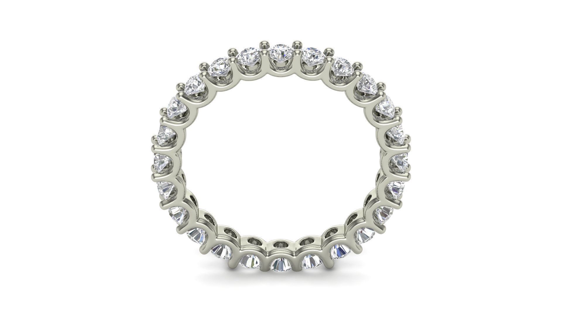 U Shaped Eternity Ring 2 point 7 mm stone size swiss 15 and EU55 3D print model_10