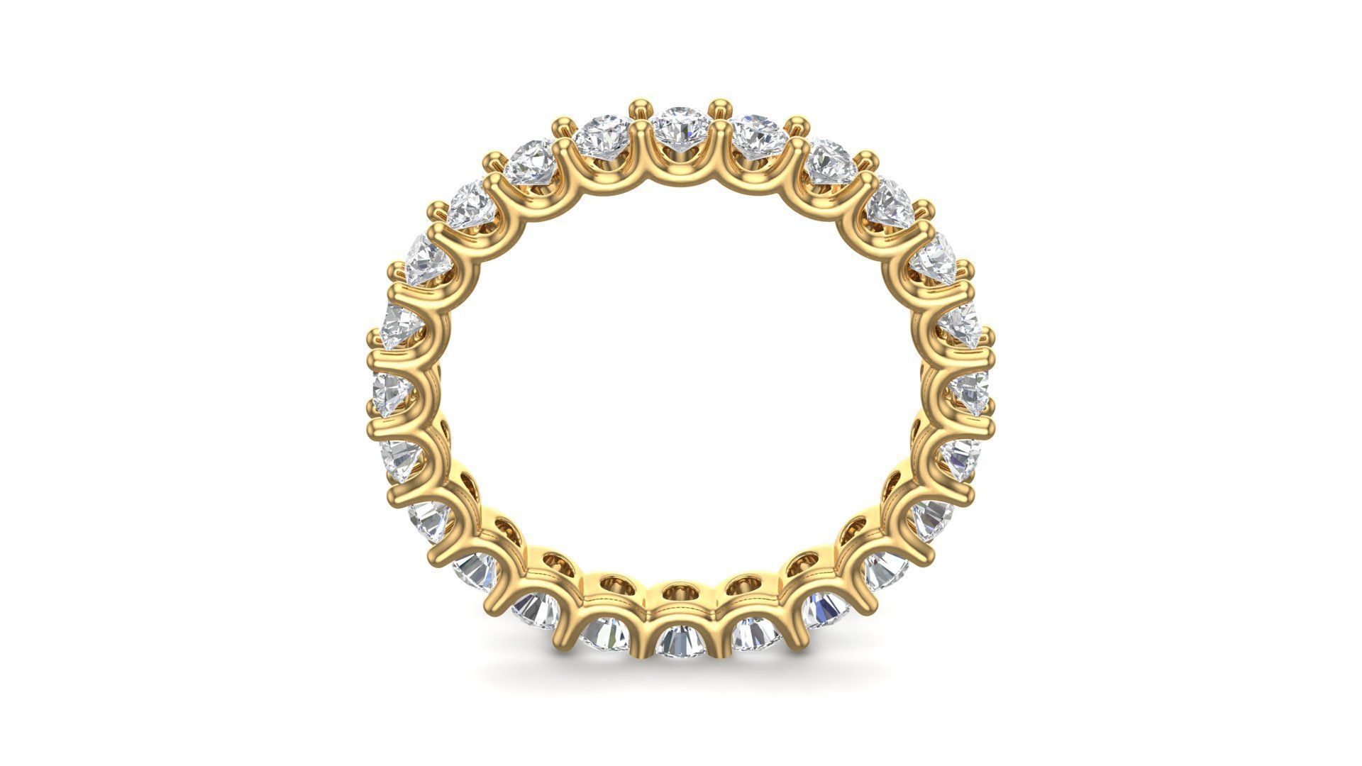 U Shaped Eternity Ring 2 point 7 mm stone size swiss 15 and EU55 3D print model_3