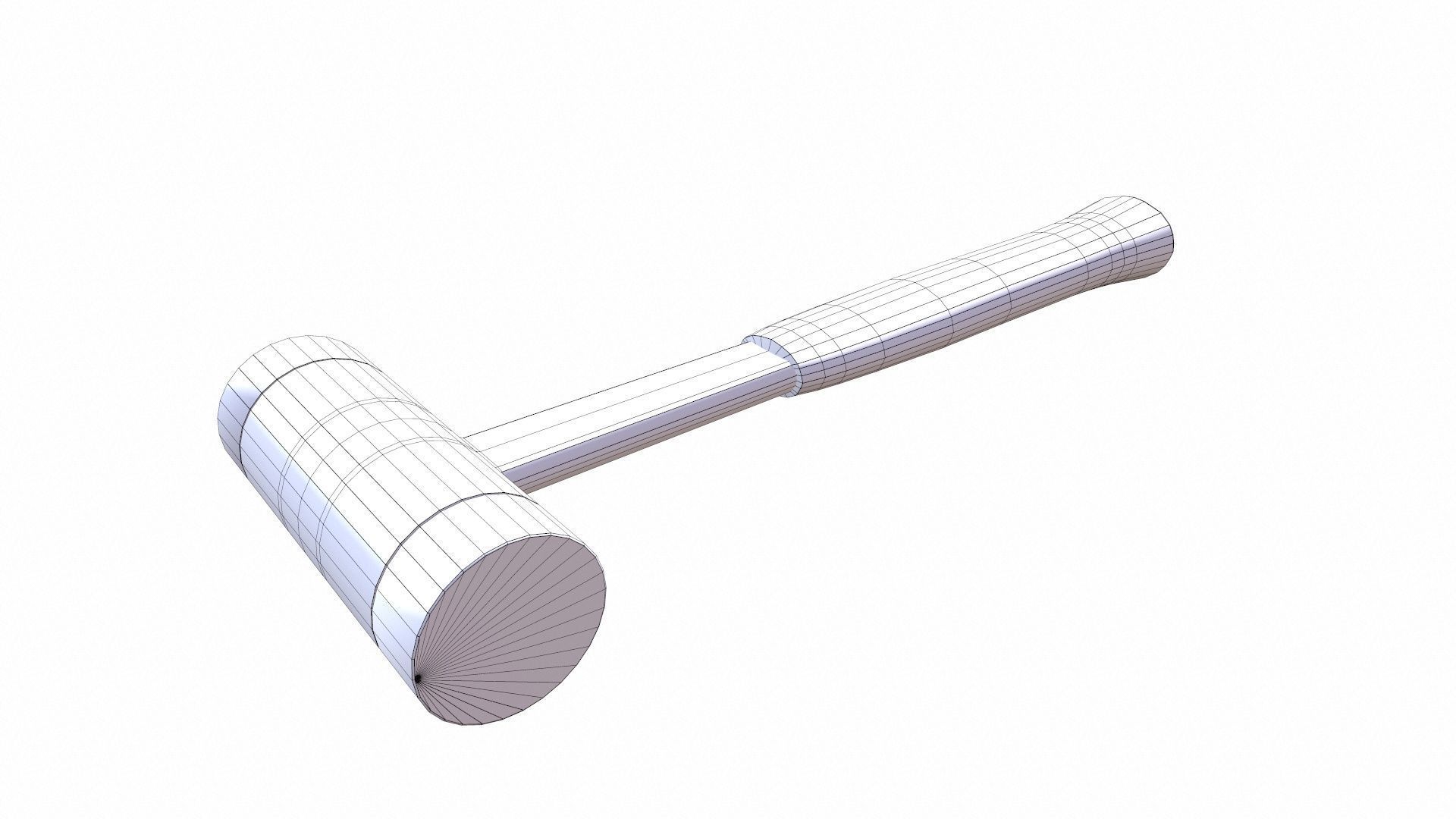 Steal Hammer Low-poly 3D model_7