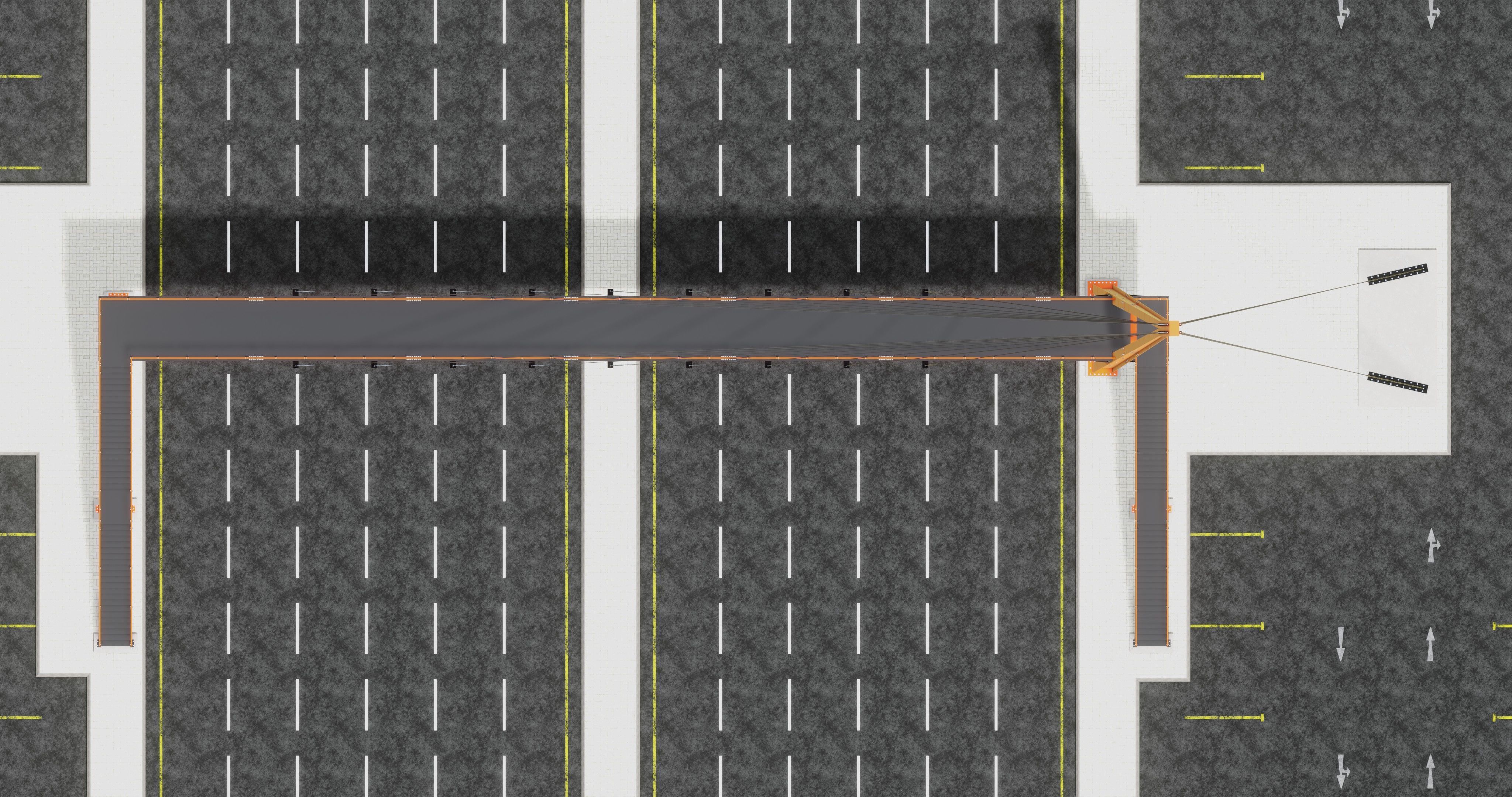 Rope Tension Pedestrian Overpass Type-1 3D model_5