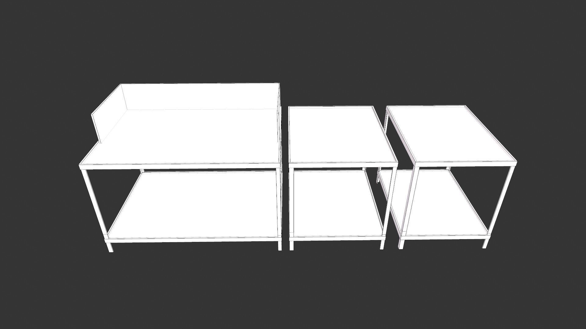 Industrial Table Low-poly 3D model_7