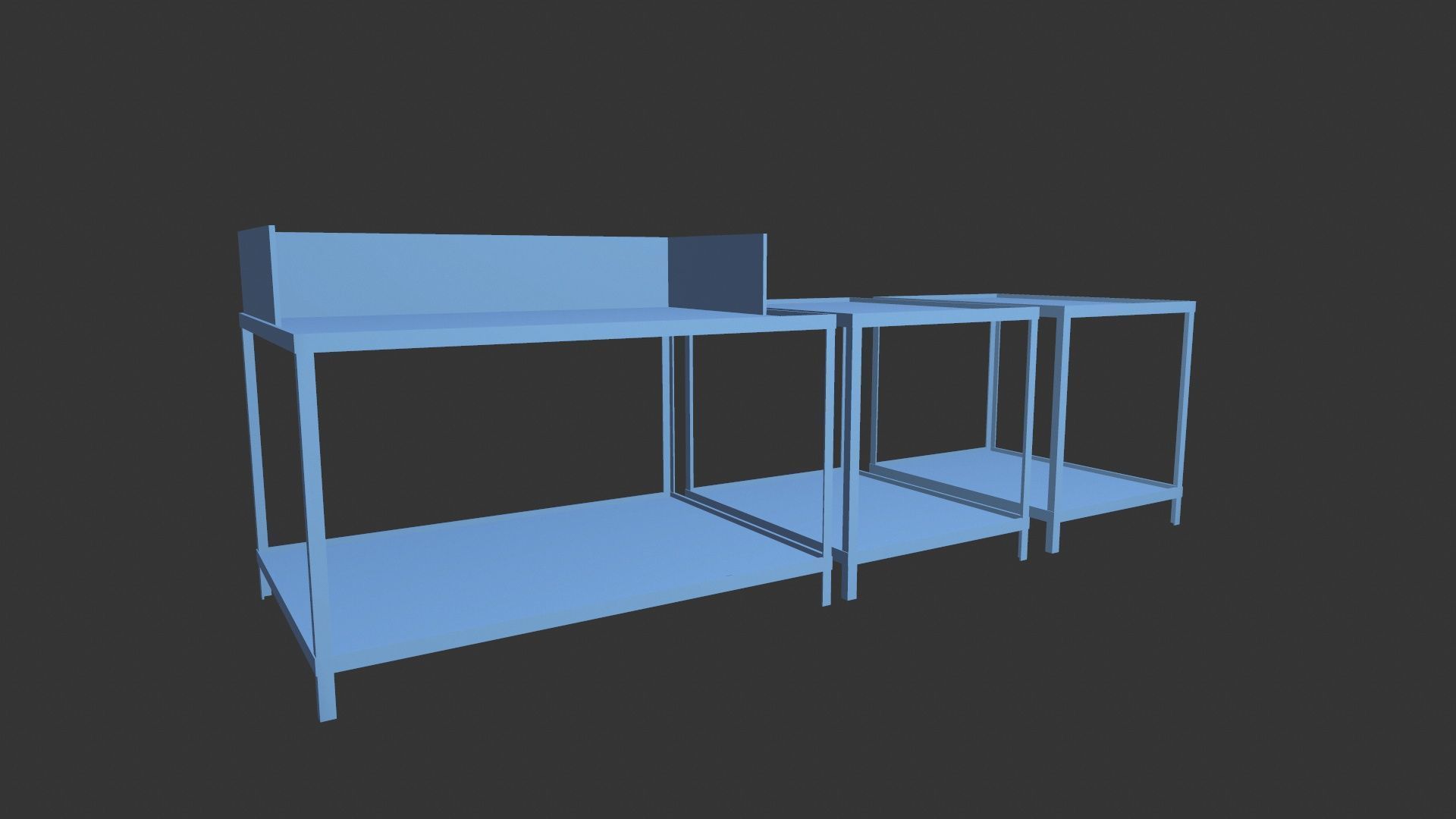 Industrial Table Low-poly 3D model_2