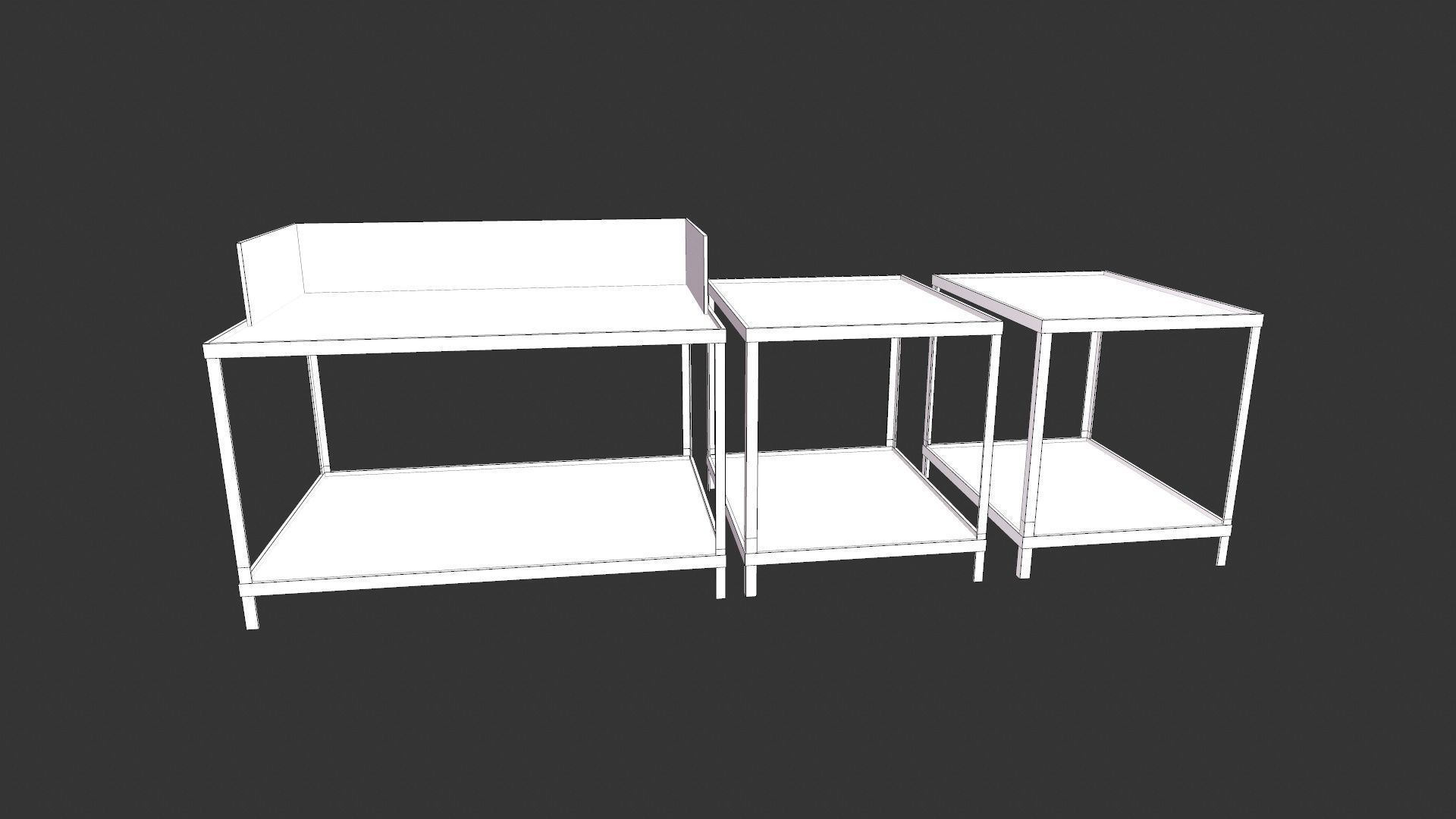 Industrial Table Low-poly 3D model_6
