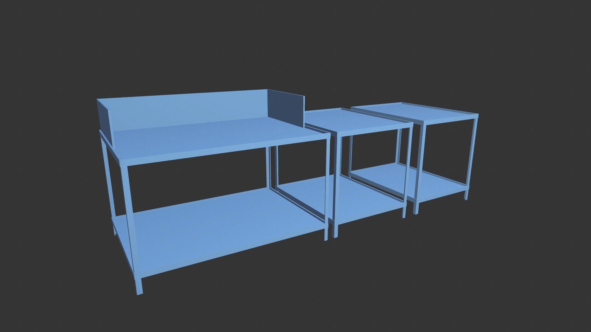 Industrial Table Low-poly 3D model_5