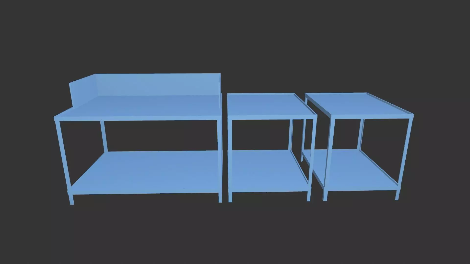 Industrial Table Low-poly 3D model_0