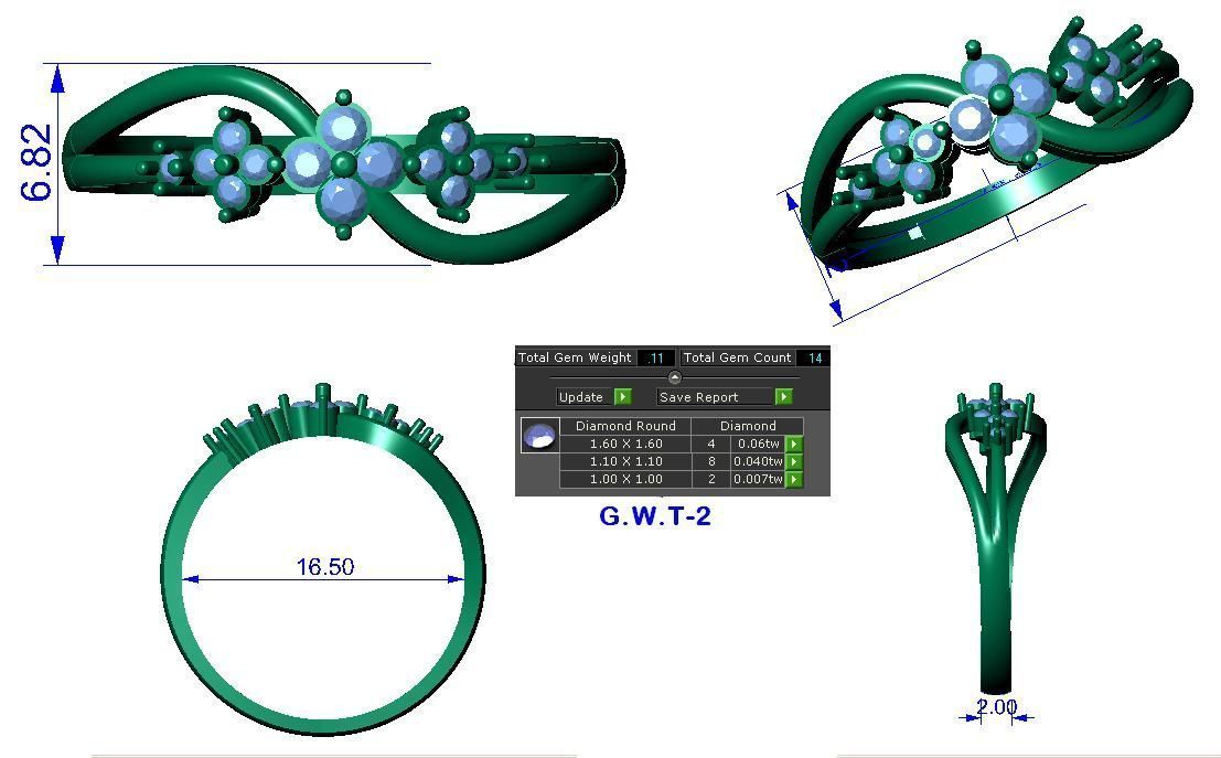 Women Ring  Render 3dm STL OBJ FBX Details 3D print model_8