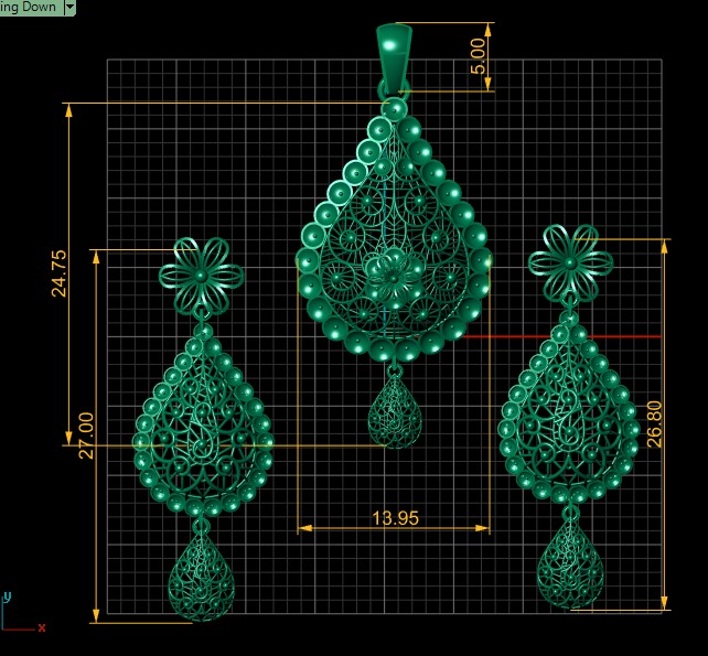 INDIAN STYLE GOLD LOCKET SET 3D PRINTABLE MODEL 3D print model_4