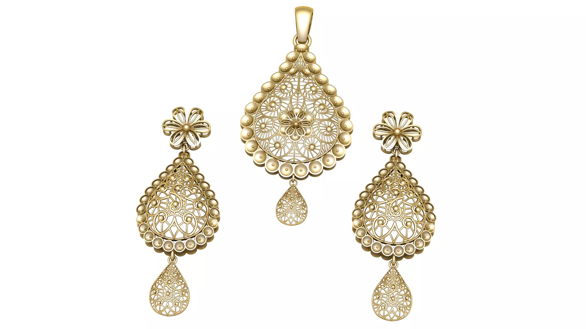 INDIAN STYLE GOLD LOCKET SET 3D PRINTABLE MODEL 3D print model_0