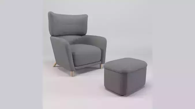 Living  Room Chair with Footstool