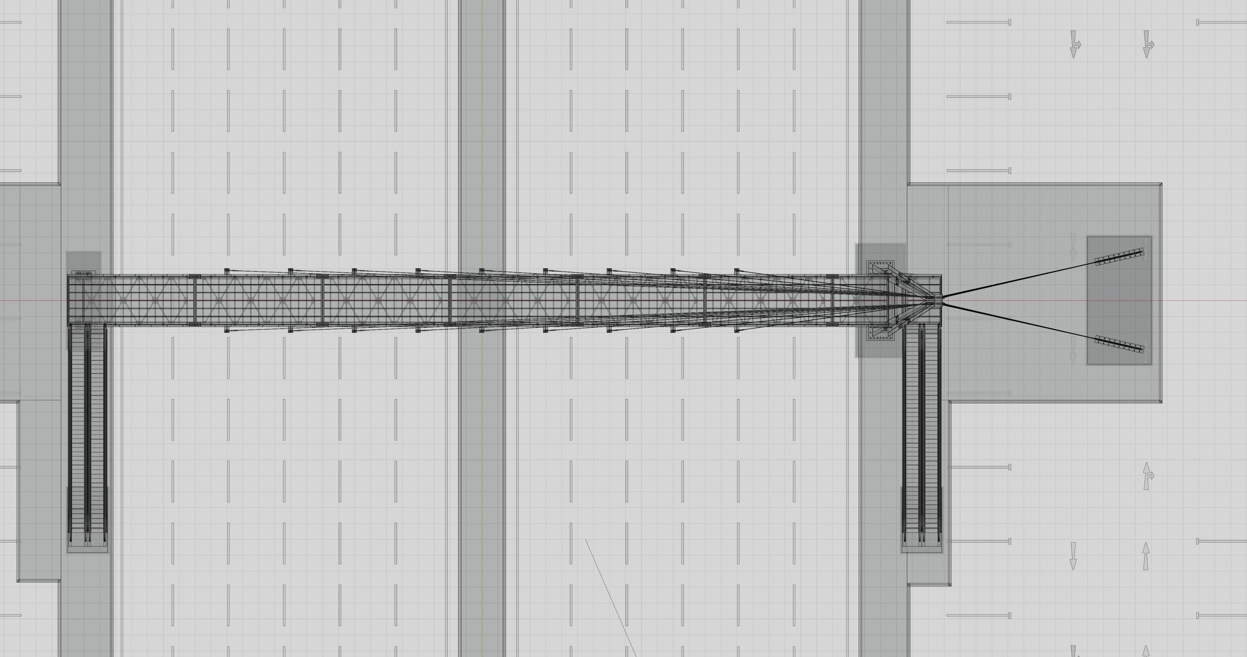 Rope Tension Pedestrian Overpass Escalator 3D model_42