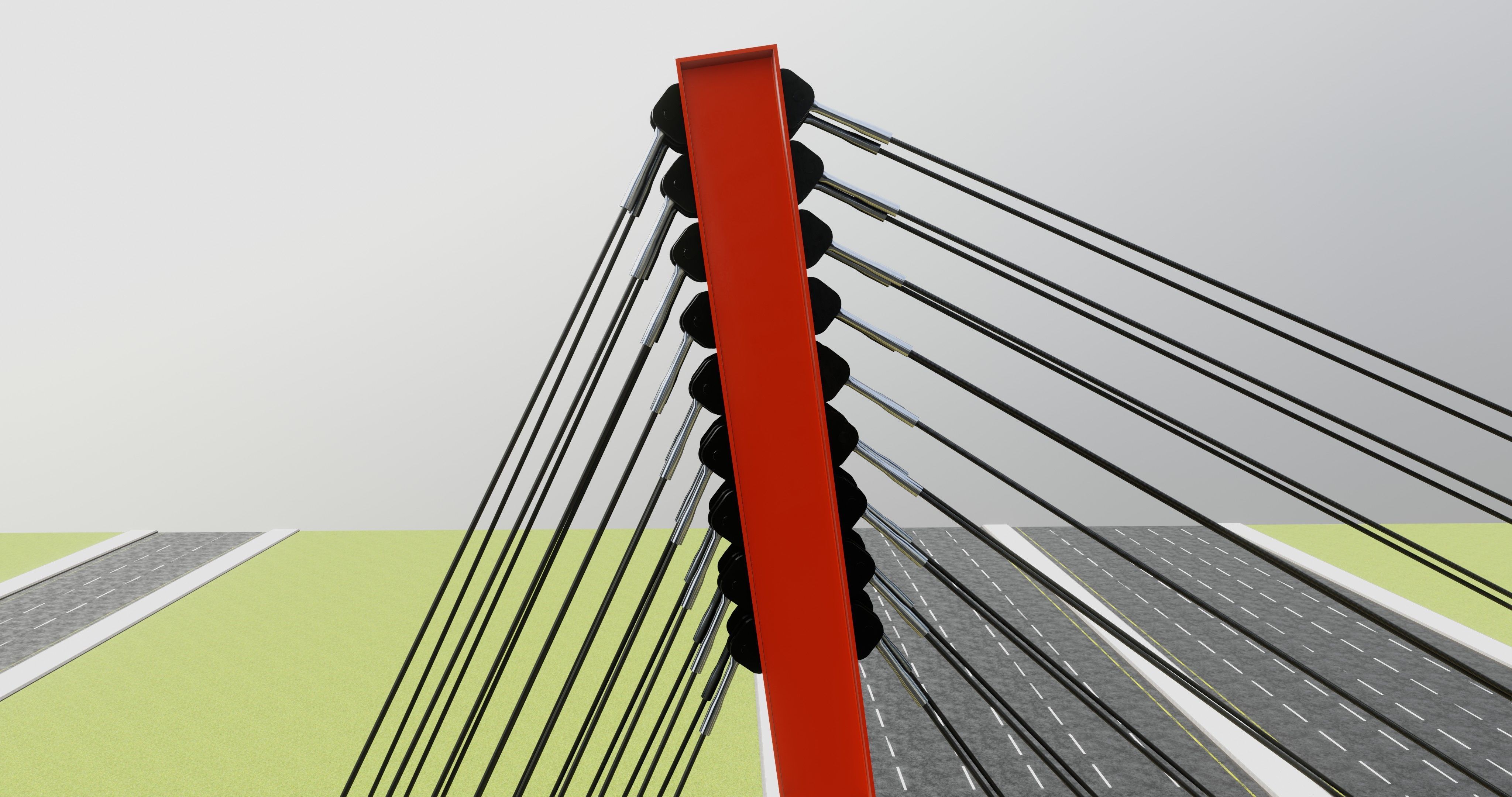 Rope Tension Pedestrian Overpass Escalator 3D model_19