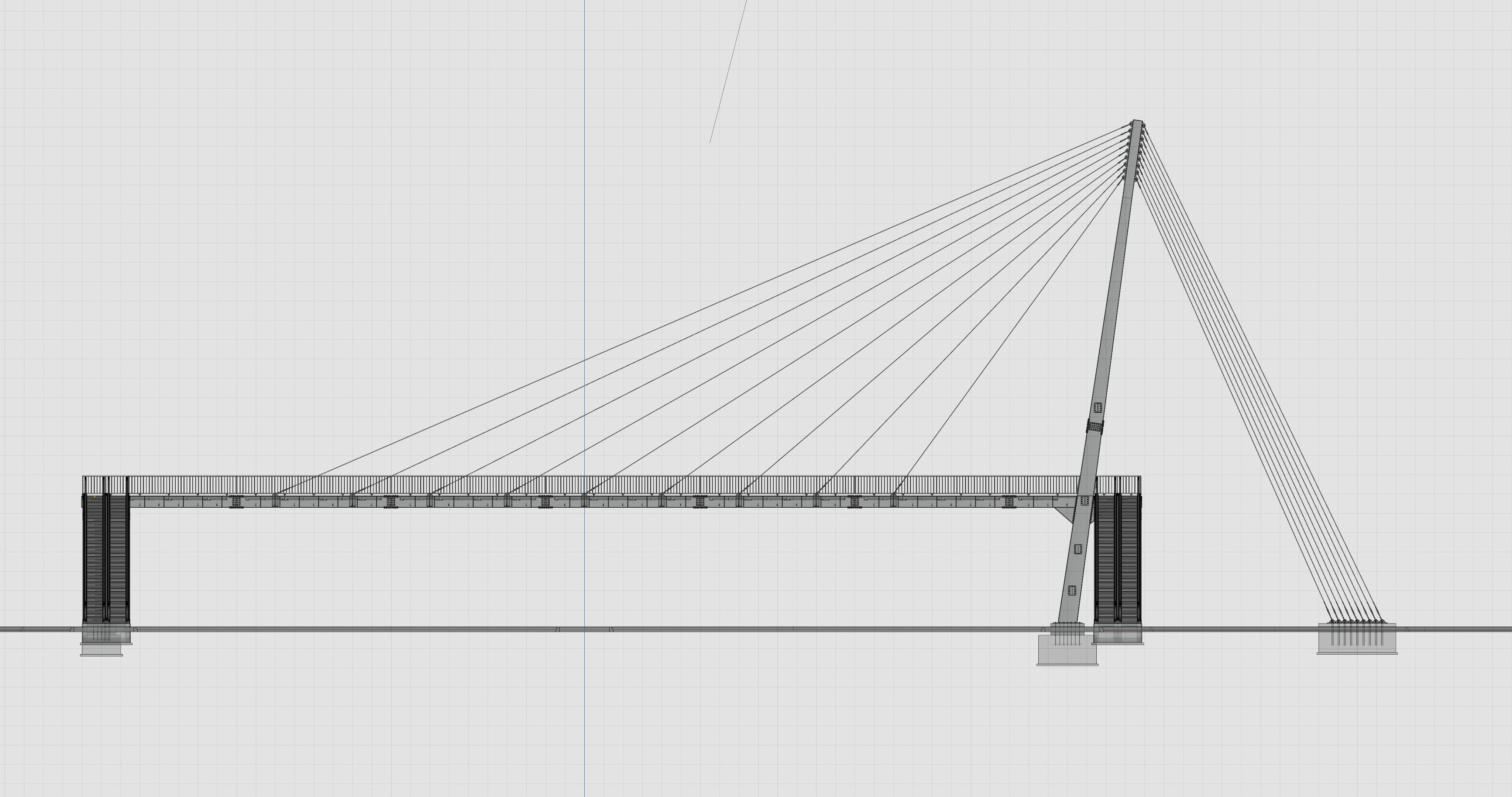 Rope Tension Pedestrian Overpass Escalator 3D model_40