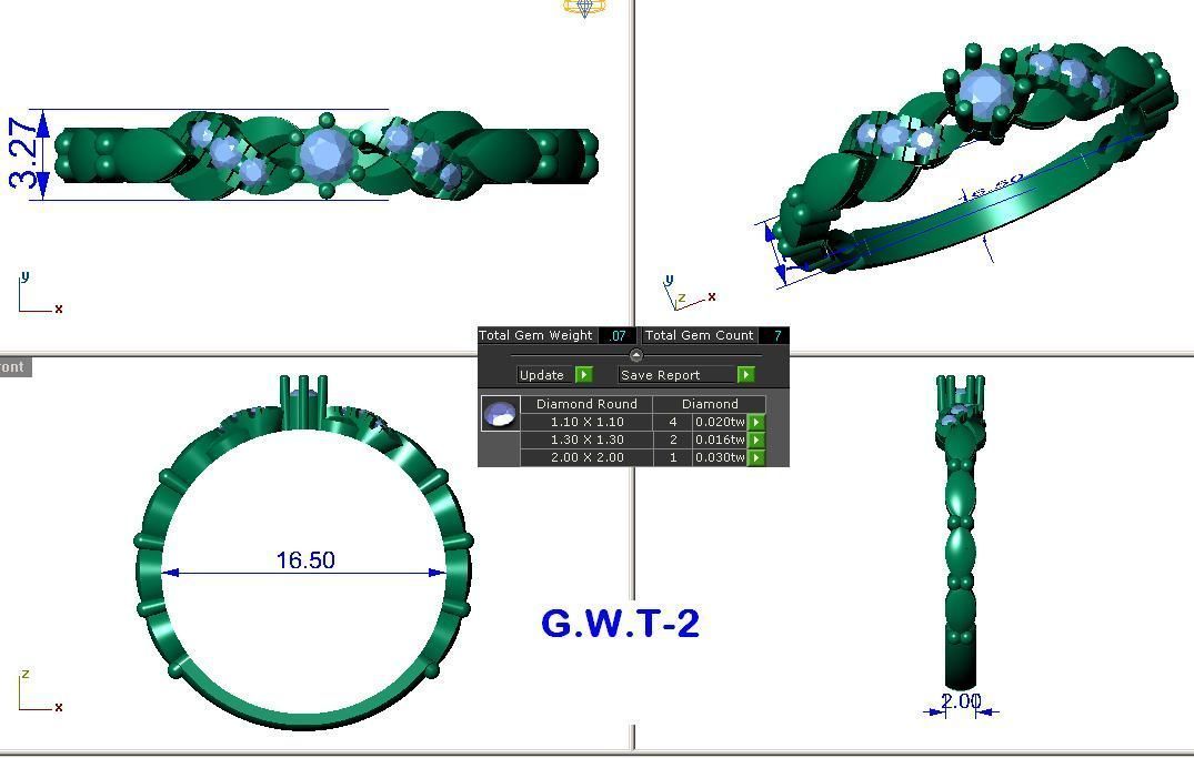 Women Ring  Render 3dm STL OBJ FBX Details 3D print model_8