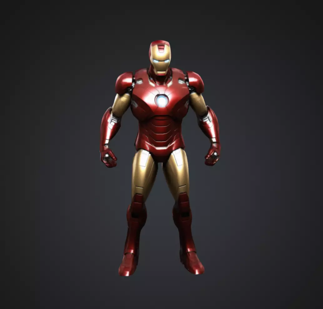 Iron Man 3D Model Features Low-poly 3D model_0